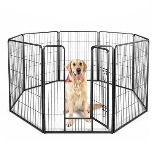 8 Panel 40 Inch Height Pet Fence Indoor Outdoor-40 inches - Size: 40 inches